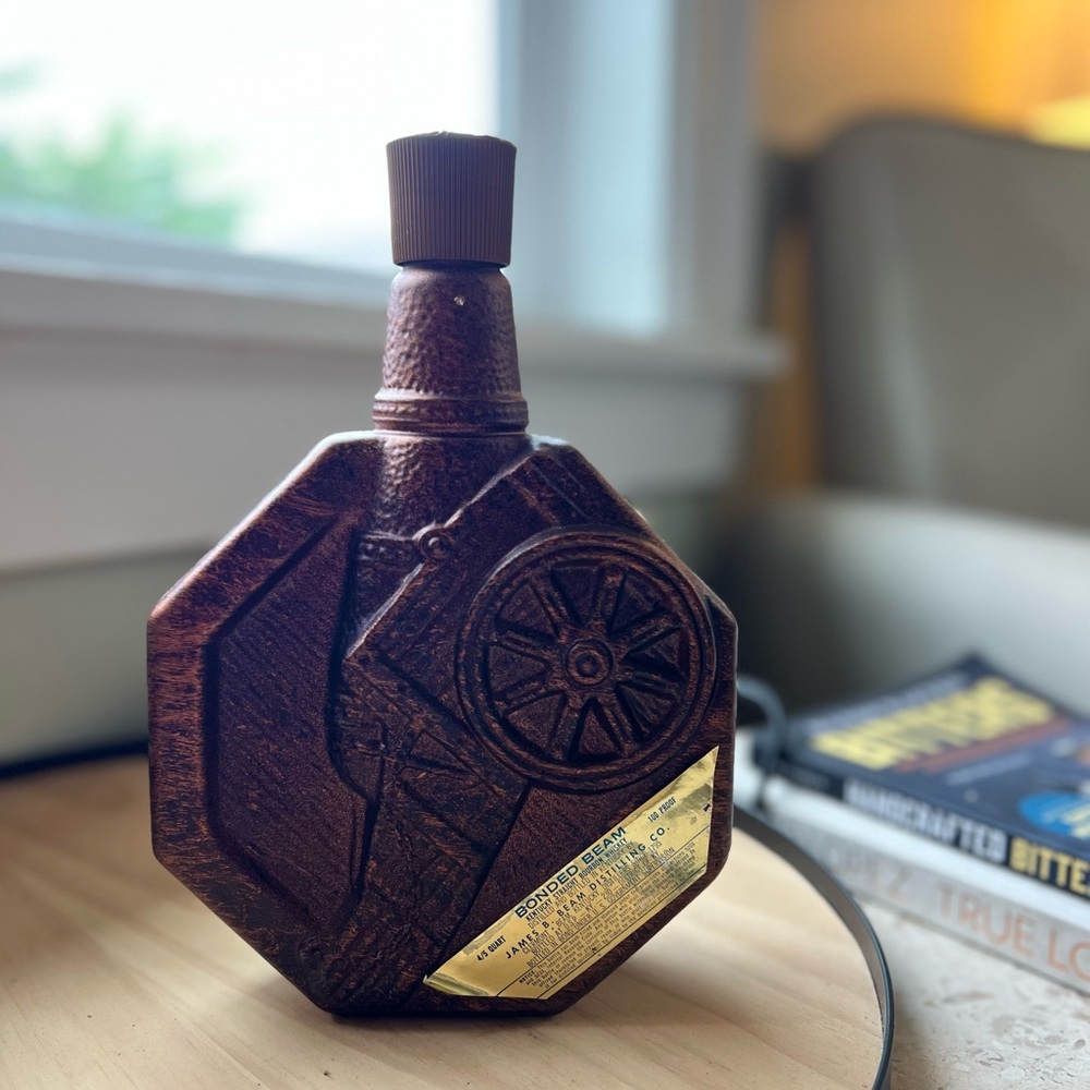 Vintage 1970’s Jim Beam Bonded Bronze Canon Decanter